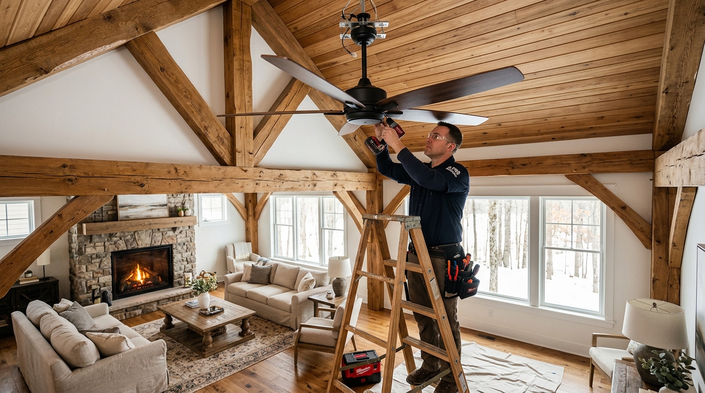 Ceiling fan install after — Zionsville, Indiana